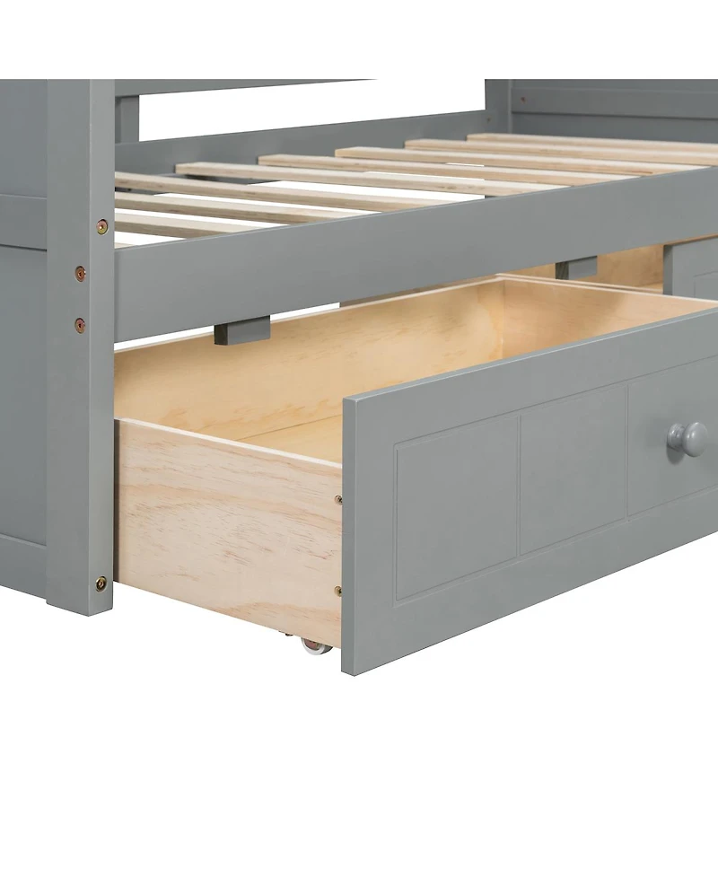 Streamdale Furniture Twin Size Canopy Day Bed with 2 Drawers