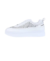 bebe Women's Sneaker with Pearl and Rhinestone Embellished Upper