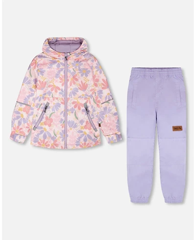 Deux par Baby Girls Two-Piece Mid-Season Outerwear Set Flower Print