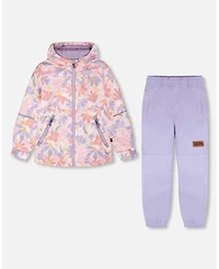 Deux par Baby Girls Two-Piece Mid-Season Outerwear Set Flower Print
