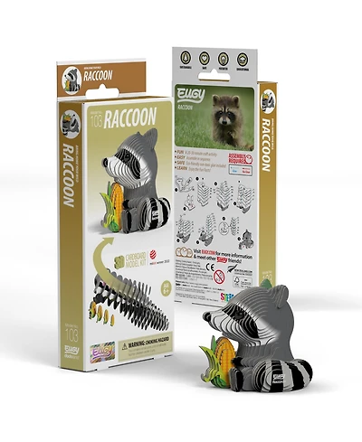 Eugy Raccoon 3D Puzzle Craft Model Kit