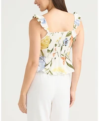 Ellen Tracy Women's Ruffle Sleeve Top