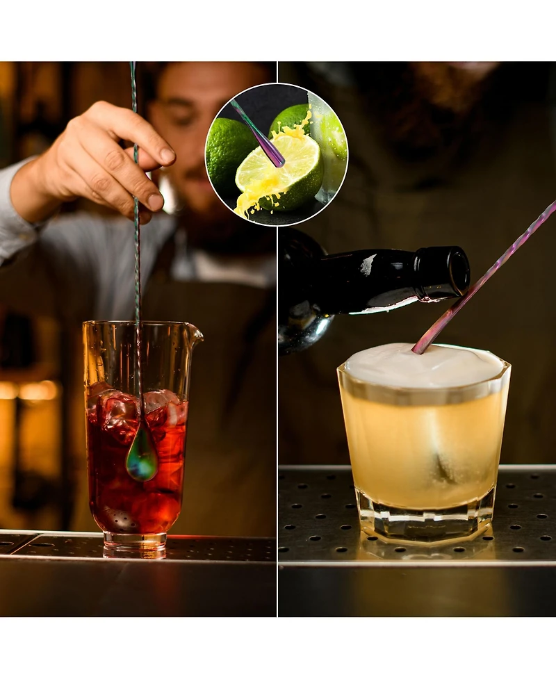 Premium 12 Inch Spiral Stainless Steel Cocktail Spoon