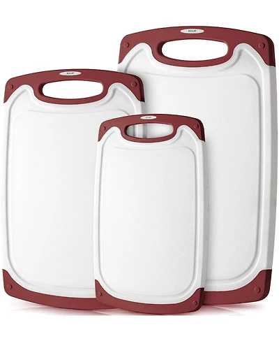 3 Piece Set Non Slip Kitchen Cutting Board With Juice Groove