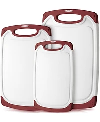 3 Piece Set Non Slip Kitchen Cutting Board With Juice Groove