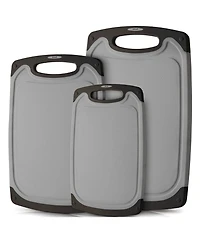 3 Piece Set Non Slip Kitchen Cutting Board With Juice Groove