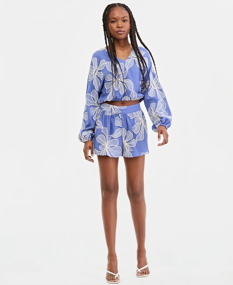 Guess Women's Dessi Embroidered Dolman-Sleeve Top