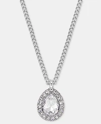 Givenchy Crystal Pear-Shape Pendant Necklace, 16" + 3" extender