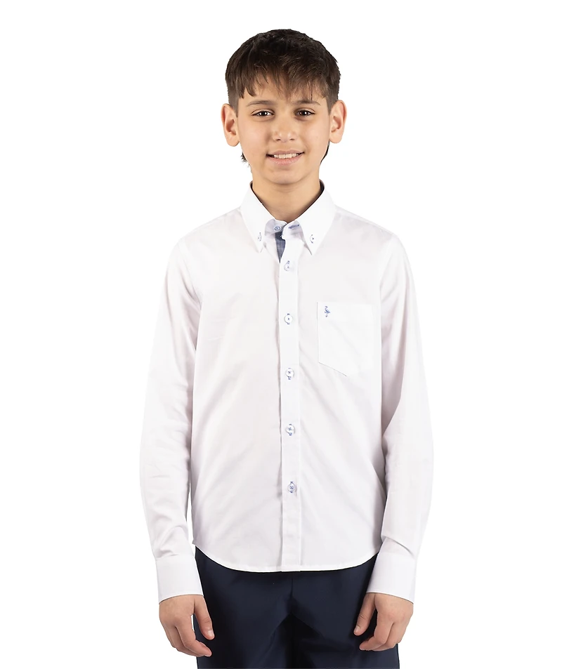 TailorByrd Big Boys Signature Oxford Long Sleeve Shirt