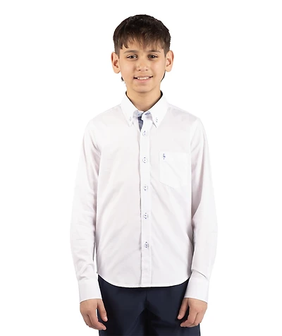 TailorByrd Big Boys Signature Oxford Long Sleeve Shirt