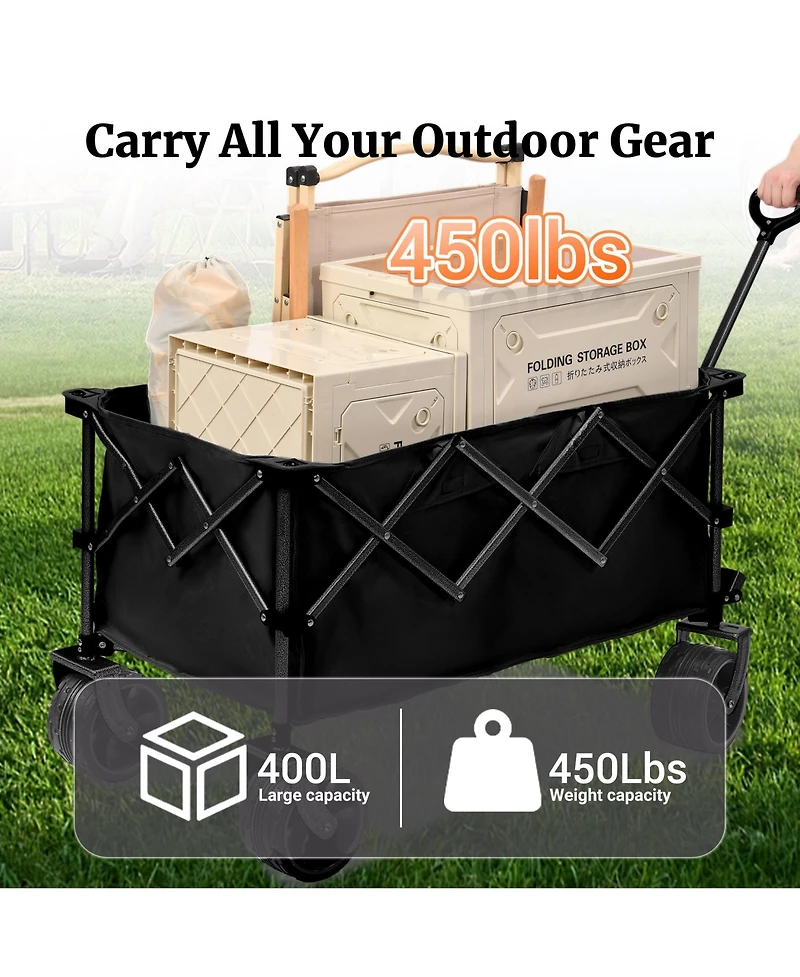 Rainsken Convertible Folding Heavy Duty Wagon Cart