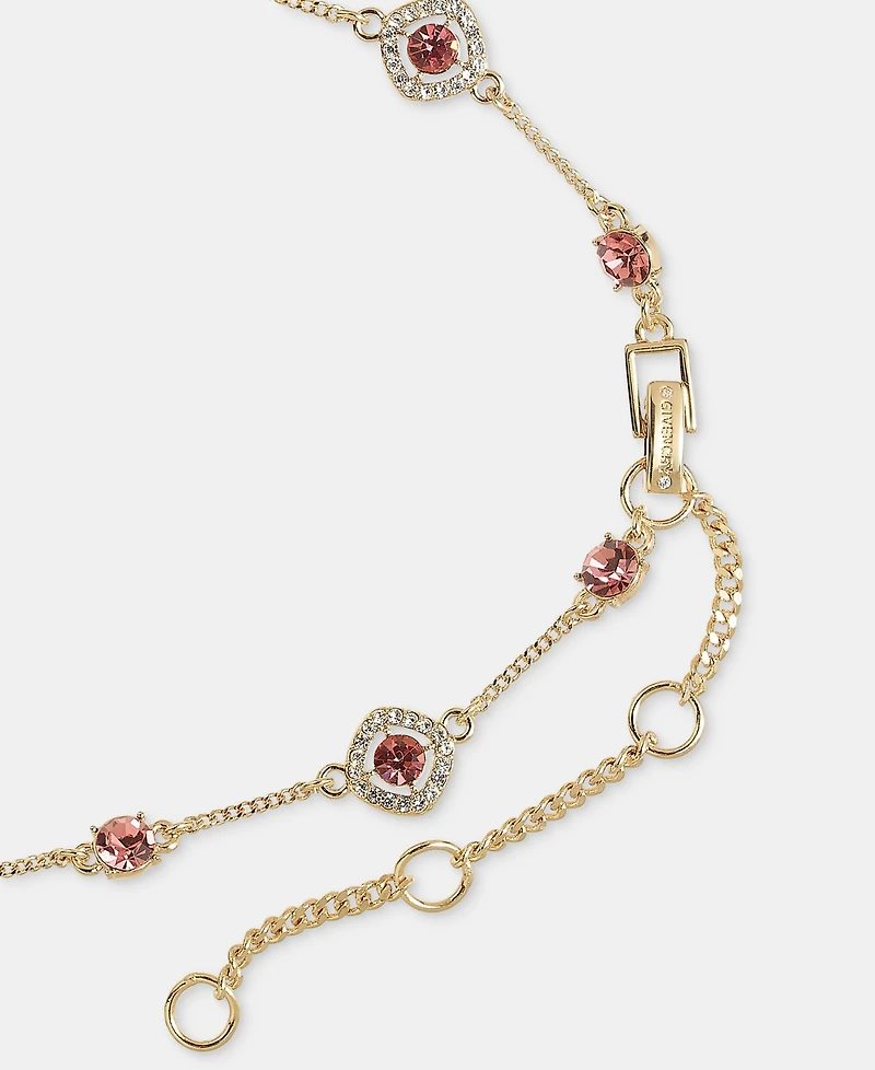 Givenchy Crystal Station Collar Necklace, 16" + 3" extender