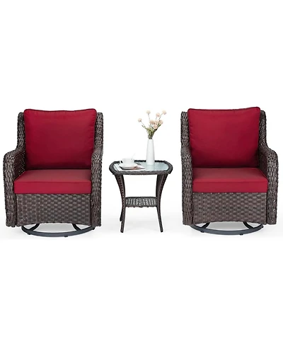 gaomon 3-Piece Outdoor Wicker Patio Bistro Set