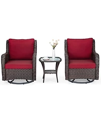 gaomon 3-Piece Outdoor Wicker Patio Bistro Set