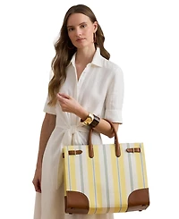 Lauren Ralph Lauren Striped Canvas Extra-Large Devyn Tote Bag