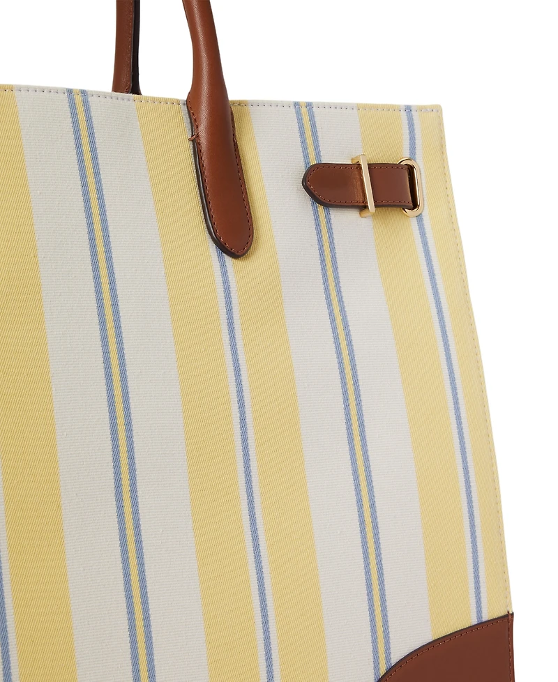Lauren Ralph Lauren Striped Canvas Extra-Large Devyn Tote Bag