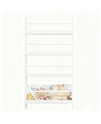 Yigii Wall-Mounted 4-Tier Bookshelf: Space-Saving, Kid-Friendly, Easy Assembly