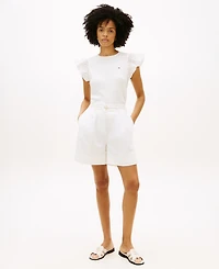 Tommy Hilfiger Women's Broderie Mix-Media Top