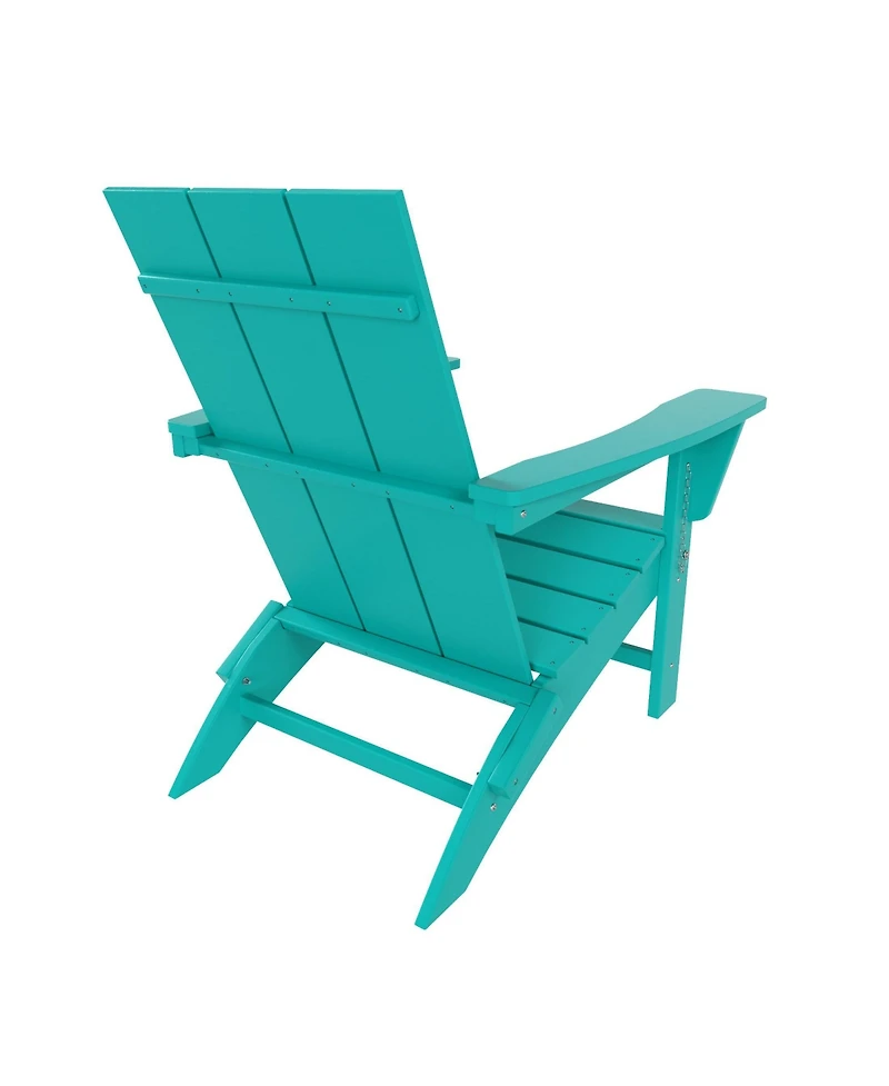WestinTrends 8-Piece Modern Poly Folding Adirondack Chair Set