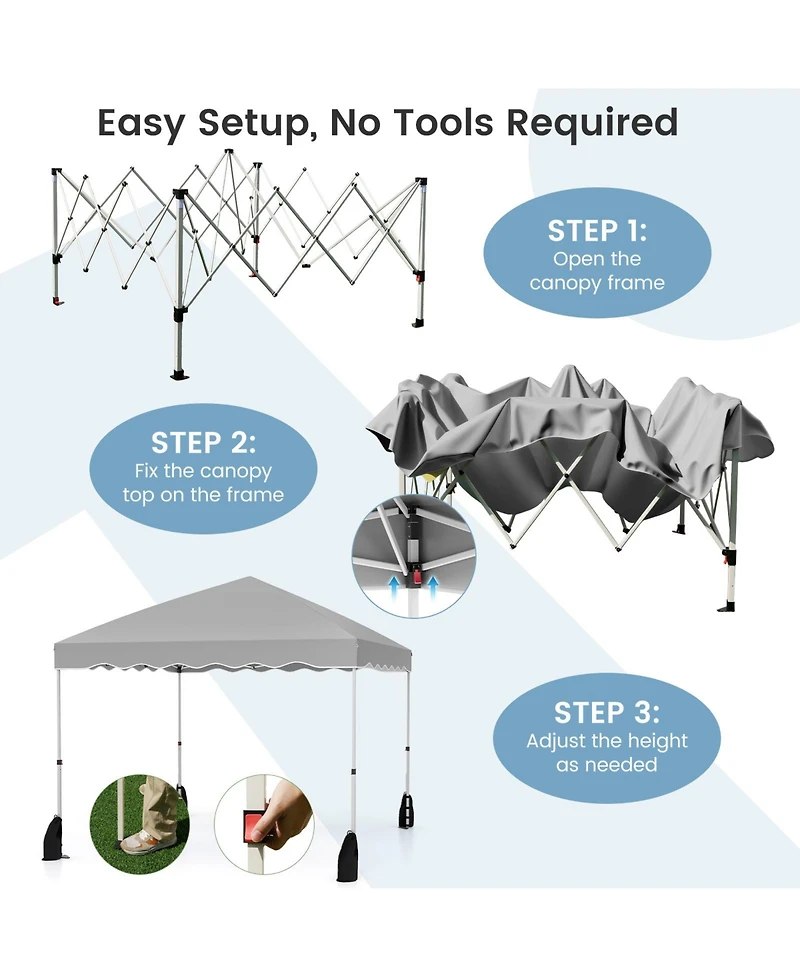 Mecale Foldable 10x10 ft Pop-Up Canopy Tent with Wheeled Carry Bag