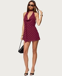 Edikted Women's Polka Dot Cowl Neck Mini Dress