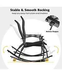 Gymax Set of Outdoor Rocking Chair Patio Rocker w/ Breathable Fabric