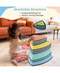 Mecale 6-Piece Steppingstones for Kids, Non-Slip Balance Stones with Storage Bag