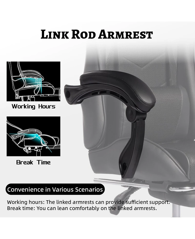 Boyel Living E-Sports Gaming Chair with Massage, Footrest & Recline – Pu Leather Ergonomic Racing Seat for Home Office