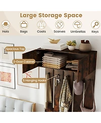 Sugift Entryway Wall Coat Rack Wall Mounted Coat Clothes Rack