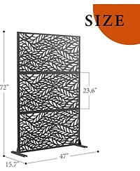 gaomon Outdoor Privacy Screen, Metal Freestanding Patio Divider for Garden, Deck & Balcony