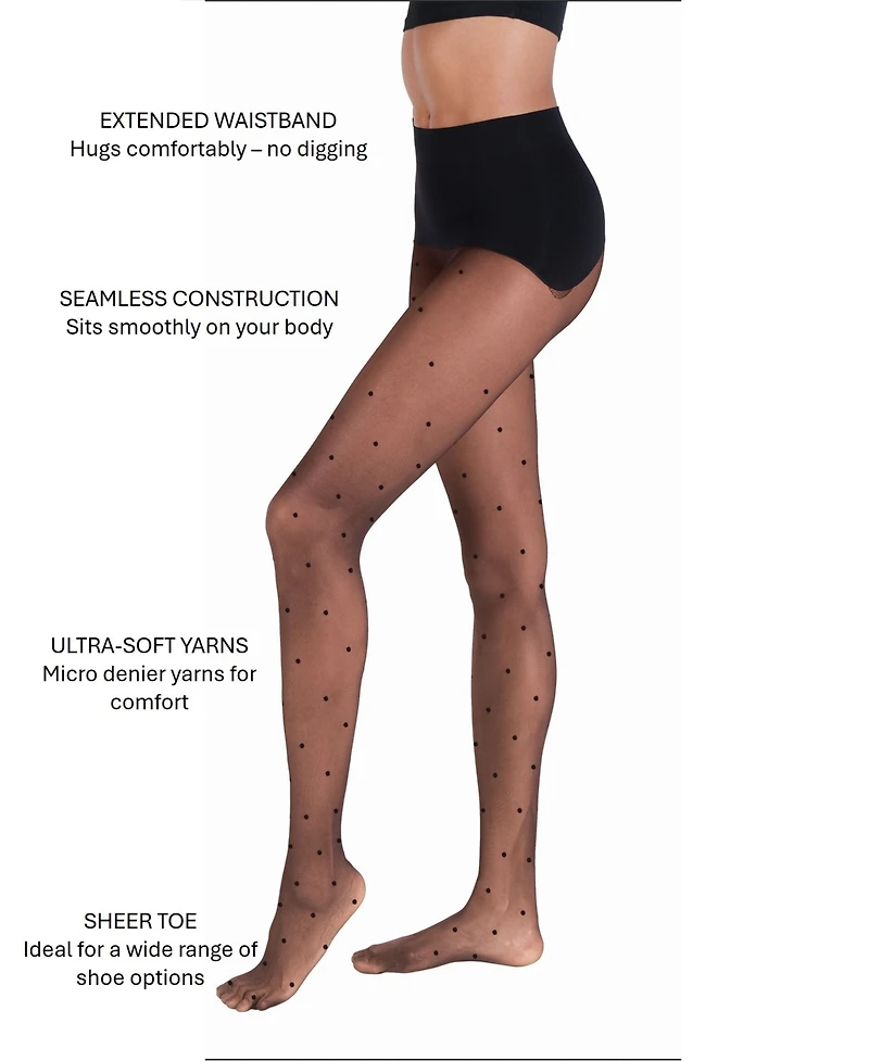 Allstar Products Group Women's Hanes Seamless Dot Tights