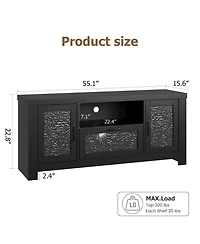 gaomon Tv Stand for 55+ Inch Tv, Entertainment Center with Acrylic Door Storage Cabinet & Adjustable Shelve