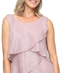 Sl Fashions Women's Crewneck Sleeveless Tiered Dress