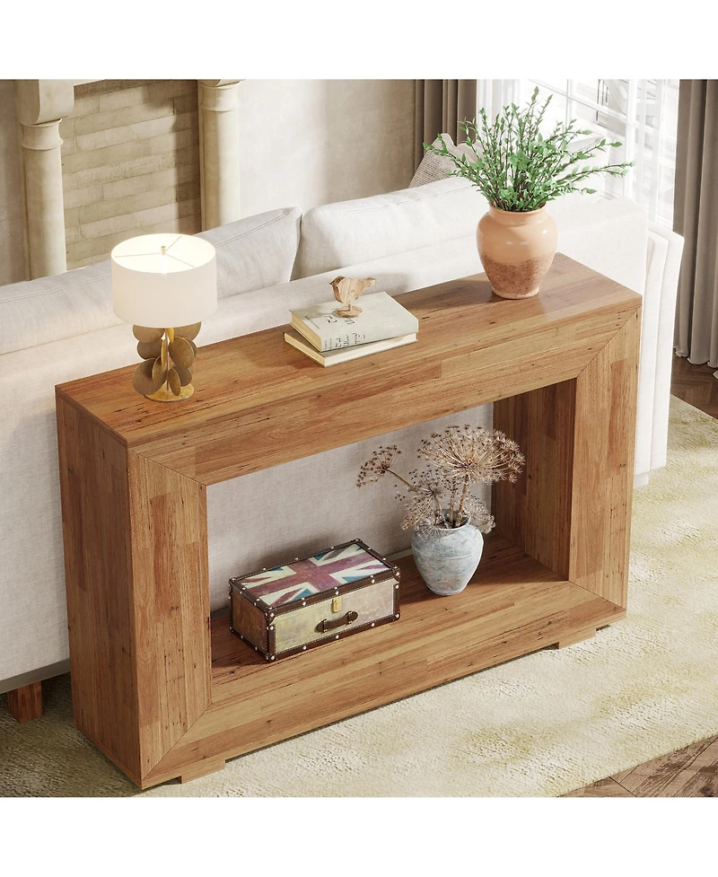 Tribesigns Farmhouse Console Table, 47 Inches Entryway Console Table with Storage, Industrial Hallway Accent Table for Living Room, Entrance