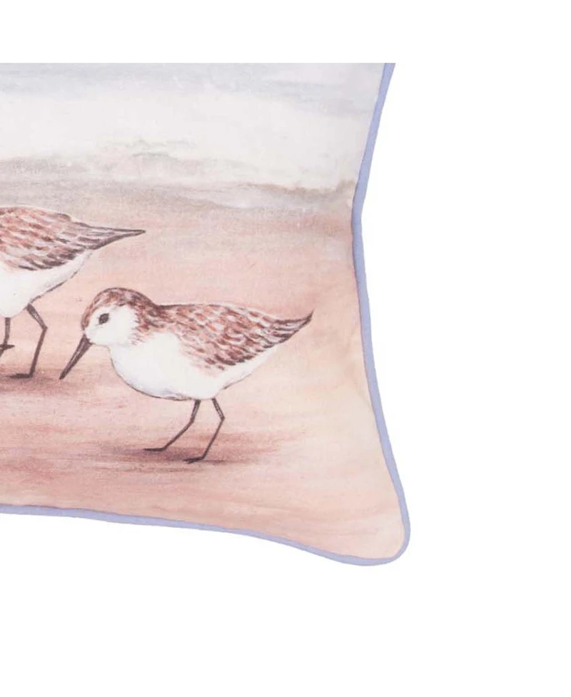 C&F Home Sandpiper Coastal Shores Graphic Print Piped Throw Pillow, 12" x 24