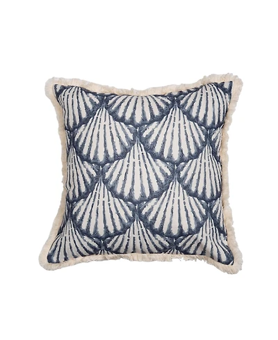 C&F Home Scallop Shells Graphic Print Fringed Throw Pillow, 18" x 18