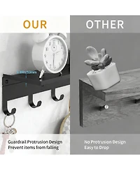 Yigii 7-Hook Wall Coat Rack with Storage Shelf