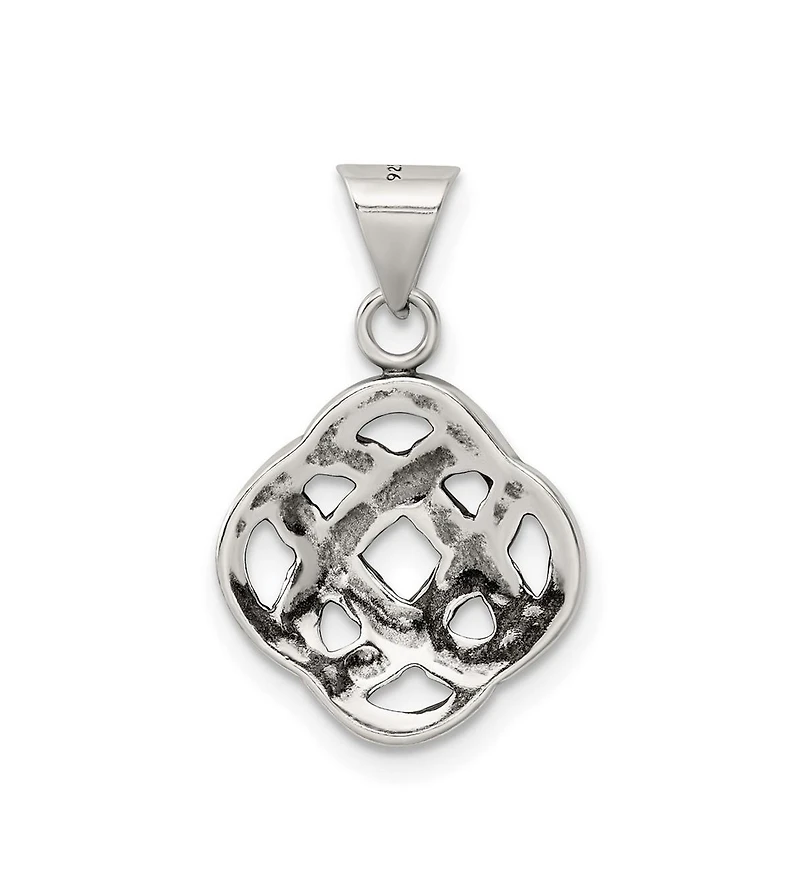 Curata Jewelry 925 Sterling Silver 18 Inch Antiqued Celtic Knot Necklace