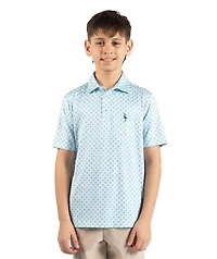 TailorByrd Boys Geo Floral Printed Performance Polo