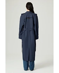 Nocturne Women's Single-Breasted Cotton Trench Coat