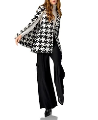 Ivonne Women's Mega Houndstooth Trench Coat with Cape