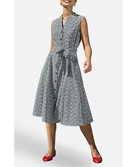 Yumi Women's Broderie Embroidered Shirt Dress