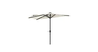 Clihome Small Vented Half Patio Umbrella,Half Outdoor Umbrella,with Crank 8 Ribs for