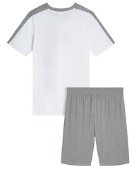 Puma Boys' 8-16 V-Neck Logo Short-Sleeve T-Shirt & Shorts, 2-Piece Set