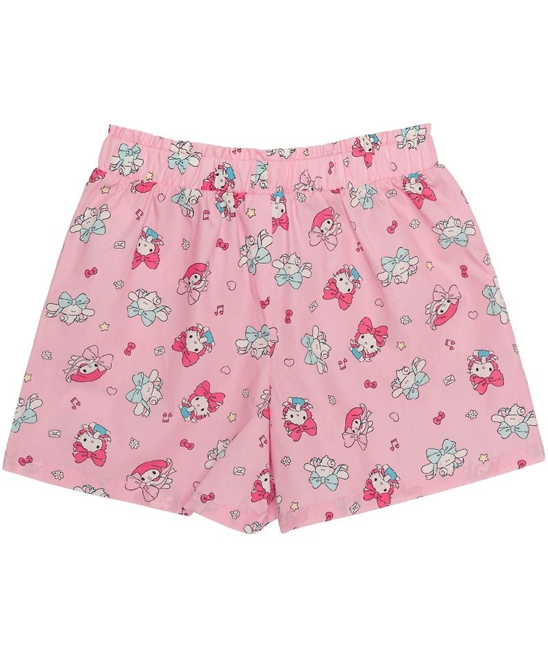 Hybrid Girls' 2T-6X Crewneck Top and Elastic Shorts, 2-Piece Set