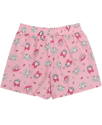 Hybrid Girls' 2T-6X Crewneck Top and Elastic Shorts, 2-Piece Set