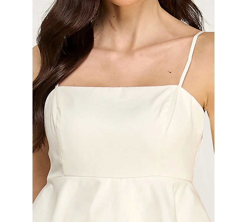 Seni & Cade Women's Peplum Square Neck Top and Attached Eyelet Midi Skirt, 2-Piece Set