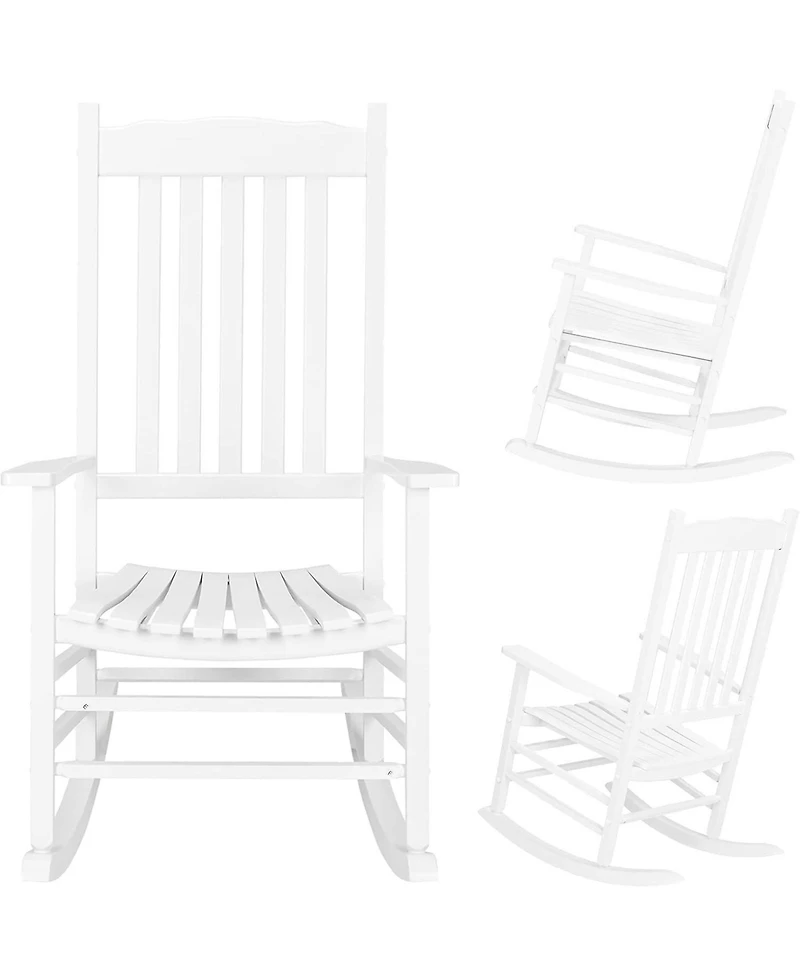 gaomon Outdoor Rocking Chair, High Back Porch Rocker, All-Weather Patio Chair for Garden, Deck, Backyard & Balcony, Ladder Back