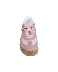 bebe Women's Sneaker with Hardware and Novelty Charms
