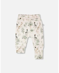 Deux par Baby Boys Cotton Jersey Evolutive Pants Zebra Print